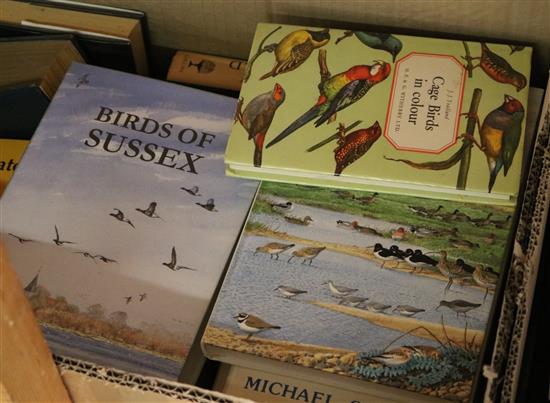 2 boxes books - Birds of Sussex & others